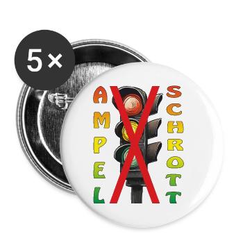 AMPEL SCHROTT - Buttons klein 25 mm (5er Pack) - Weiß - Vorne