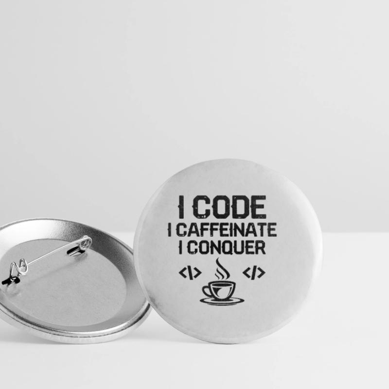 Café Codage Programmeur Codeur Développeur Nerd Coff Lot de 5 petits badges (25 mm)