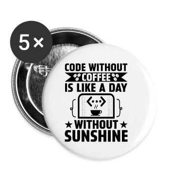Coffee Coding Programmer Coder Developer Nerd Coff - Buttons small 1''/25 mm (5-pack) - white - Front