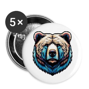 Bear - Buttons small 1''/25 mm (5-pack) - white - Front