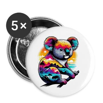 Koala - Buttons klein 25 mm (5er Pack) - Weiß - Vorne