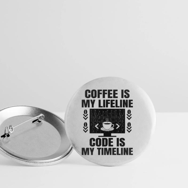 Café Codage Programmeur Codeur Développeur Nerd Coff Lot de 5 petits badges (25 mm)