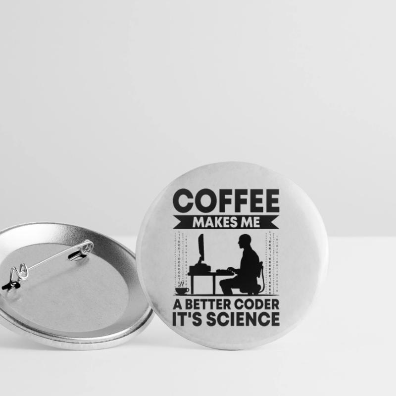 Kaffee-Codierung Programmierer Programmierer Entwickler Nerd Coff Buttons klein 25 mm (5er Pack)