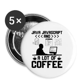 Coffee Coding Programmer Coder Developer Nerd Coff - Buttons small 1''/25 mm (5-pack) - white - Front