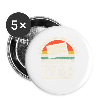 Jubilee Magic 8 years 1986 - Buttons small 1''/25 mm (5-pack) - white - Front