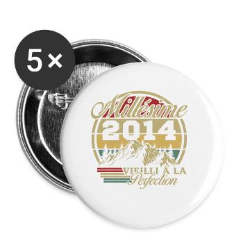 2014 vintage - Buttons small 1''/25 mm (5-pack) - white - Front