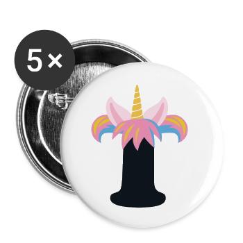 Unicorn Letter Rainbow Style "T" | be unique - Buttons small 1''/25 mm (5-pack) - white - Front