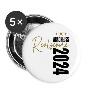 Abschluss 2024 Realschule - Buttons klein 25 mm (5er Pack) - Weiß - Vorne