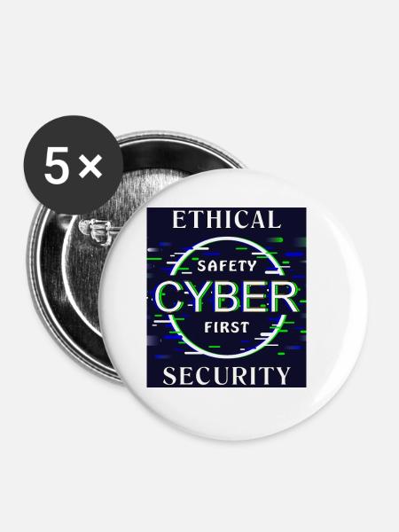 Ethical Cyber Security - Buttons klein 25 mm (5er Pack) - Weiß