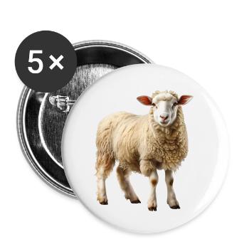 Le mouton est un défenseur du paysage - Lot de 5 petits badges (25 mm) - blanc - Devant