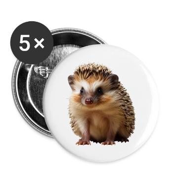 Méfiez-vous des hérissons dans la circulation - Lot de 5 petits badges (25 mm) - blanc - Devant