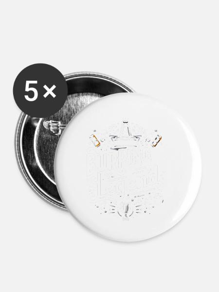 Burping Legend 11 - Buttons klein 25 mm (5er Pack) - Weiß