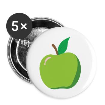 Apfel Karneval Kostüm Aepfel Fasching Obst Äpfel - Buttons klein 25 mm (5er Pack) - Weiß - Vorne