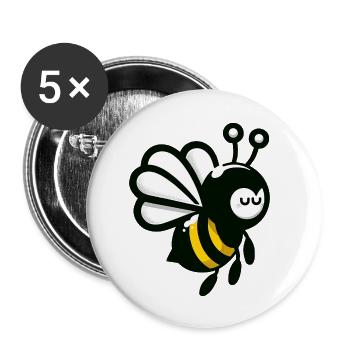 Mine d’abeilles, Saint-Valentin - Lot de 5 petits badges (25 mm) - blanc - Devant