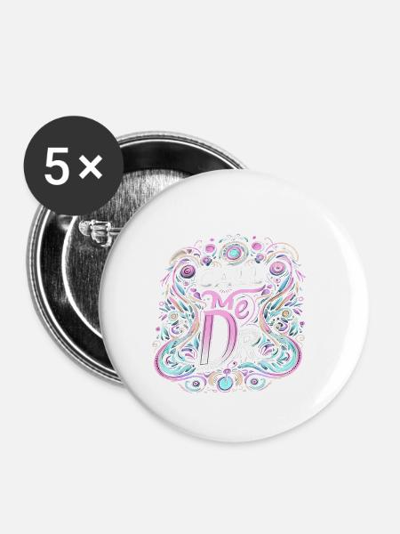 Call Me Dr 36 - Buttons klein 25 mm (5er Pack) - Weiß