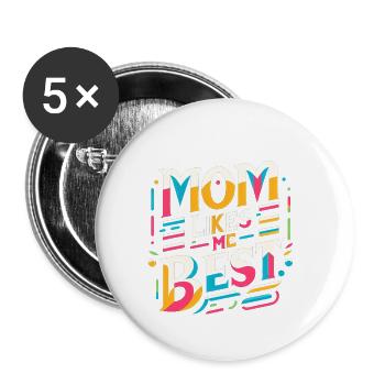 Maman m’aime le mieux 10 - Lot de 5 petits badges (25 mm) - blanc - Devant