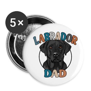 Labrador Dad Hunde Hund Labbi Wilsigns - Buttons klein 25 mm (5er Pack) - Weiß - Vorne
