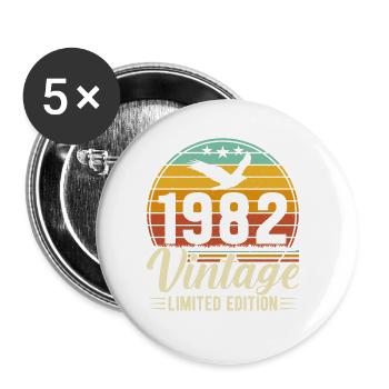 Creative 1982 Vintage Vintage Design - Buttons small 1''/25 mm (5-pack) - white - Front