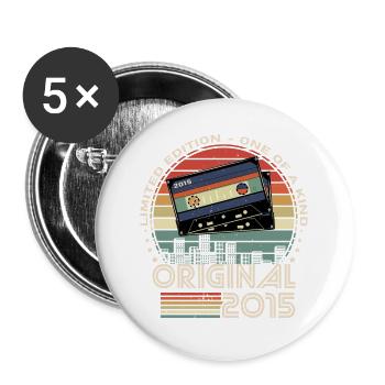 Limitierte Auflage 2015 9-jähriges Jubiläum - Buttons klein 25 mm (5er Pack) - Weiß - Vorne
