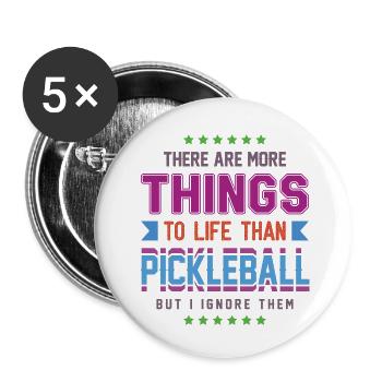 Pickleball - Buttons small 1''/25 mm (5-pack) - white - Front