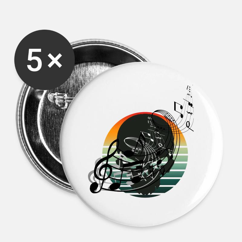 1 Test - Buttons klein 25 mm (5er Pack) - Weiß