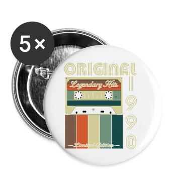 Anniversaire légendaire de 1990 - Lot de 5 petits badges (25 mm) - blanc - Devant