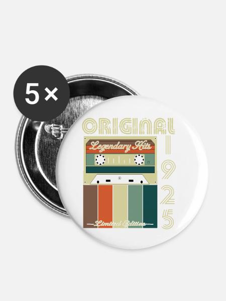 Legendäres Jubiläum von 1925 - Buttons klein 25 mm (5er Pack) - Weiß