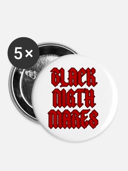 schwarze Albträume - Buttons klein 25 mm (5er Pack) - Weiß