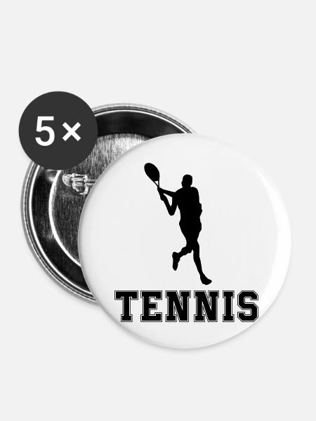 tennis - Buttons klein 25 mm (5er Pack) - Weiß