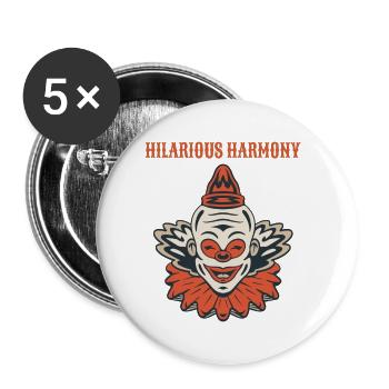 Circus Clown Funny Scary Creep Jester Spooky Joker - Buttons klein 25 mm (5er Pack) - Weiß - Vorne