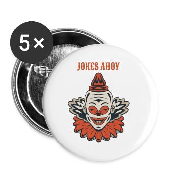 Circus Clown Funny Scary Creep Jester Spooky Joker - Buttons klein 25 mm (5er Pack) - Weiß - Vorne