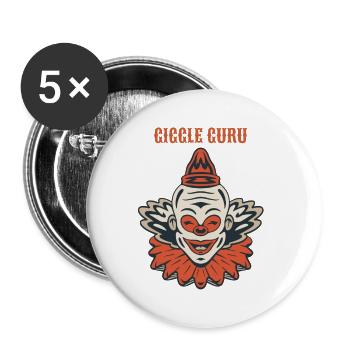 Circus Clown Funny Scary Creep Jester Spooky Joker - Buttons small 1''/25 mm (5-pack) - white - Front