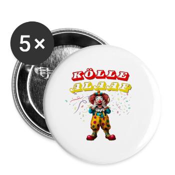 Jecke Tage Clown Alaaf Fasching Karneval Kölle - Buttons klein 25 mm (5er Pack) - Weiß - Vorne
