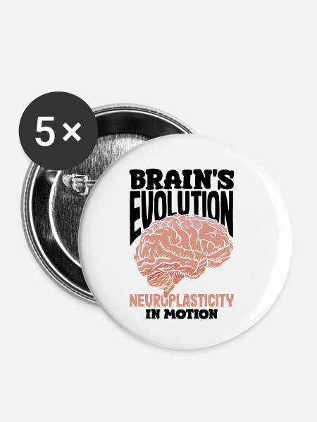 Unlock Your Brain's Potential Neuroplasticity - Buttons klein 25 mm (5er Pack) - Weiß
