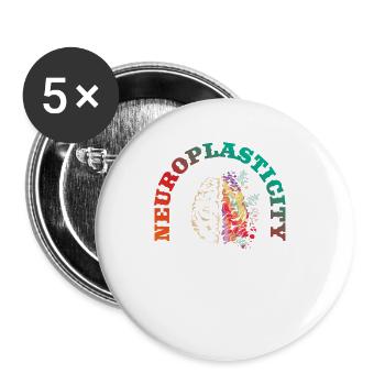 Unlock Your Brain's Potential Neuroplasticity - Buttons klein 25 mm (5er Pack) - Weiß - Vorne