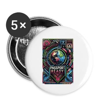 Passport Ready 10 - Buttons klein 25 mm (5er Pack) - Weiß - Vorne