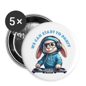 nous pouvons commencer à faire la fête - Lot de 5 petits badges (25 mm) - blanc - Devant