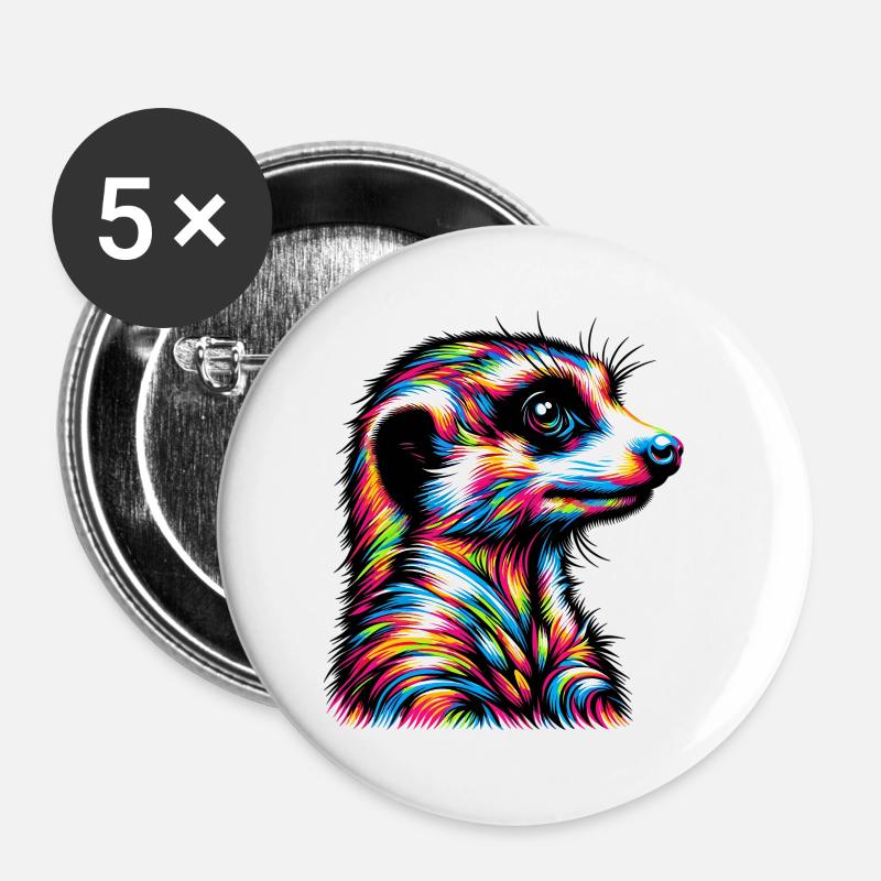 Meerkat - Buttons small 1''/25 mm (5-pack) - white