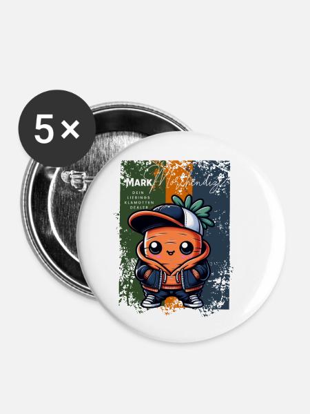 Möhrchendize -Merchandise - Buttons klein 25 mm (5er Pack) - Weiß
