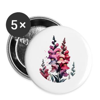 Muflier dessiné - Lot de 5 petits badges (25 mm) - blanc - Devant