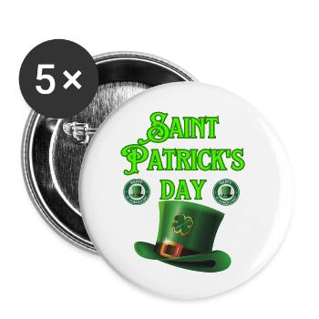 Saint Patrick's day - Buttons small 1''/25 mm (5-pack) - white - Front
