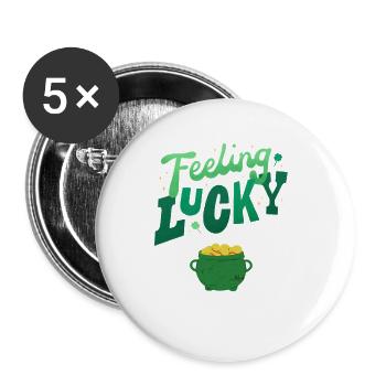 Lucky - Buttons small 1''/25 mm (5-pack) - white - Front