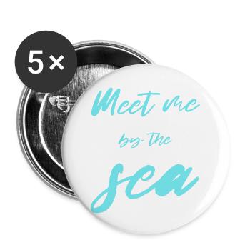 meet me by the sea - Buttons klein 25 mm (5er Pack) - Weiß - Vorne