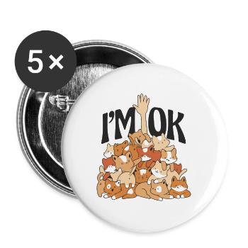 Entzückender Hundehaufen - Mir geht es gut - Buttons klein 25 mm (5er Pack) - Weiß - Vorne