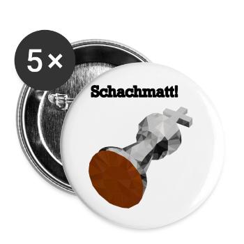 Schachmatt: Schachfigur König - Buttons klein 25 mm (5er Pack) - Weiß - Vorne