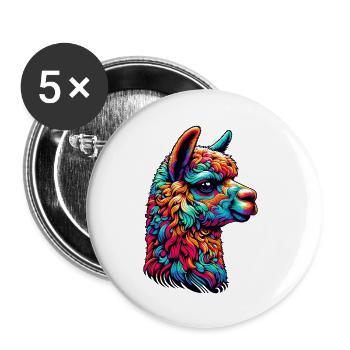 Alpaga im - Lot de 5 petits badges (25 mm) - blanc - Devant