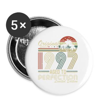 Einzigartiges 1997 Jahrgang Vintage - Buttons klein 25 mm (5er Pack) - Weiß - Vorne