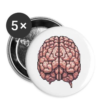 Pixels conscients - Lot de 5 petits badges (25 mm) - blanc - Devant