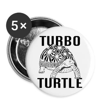 Turbo Turtle - Buttons small 1''/25 mm (5-pack) - white - Front