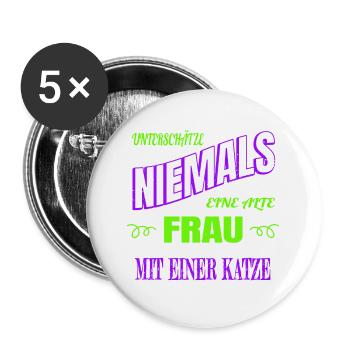 Quote Glasses Geek Big Cat Animal Appreciation - Buttons small 1''/25 mm (5-pack) - white - Front